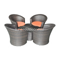 Wicker Flowery Distro კომპლექტი მინის ზედაპირით